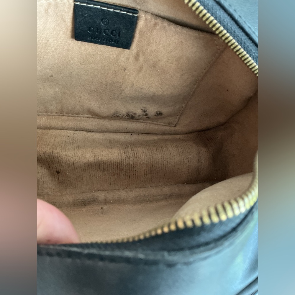 Gucci Black Chevron Crossbody with Gold Accents - Picture 13 of 16